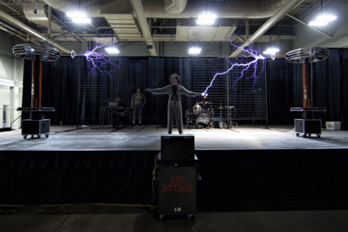 AUSTIN, TEXAS - MAY 6, 2016: Behind the scenes at Maker Faire Austin 2016 at the Palmer Events Center.