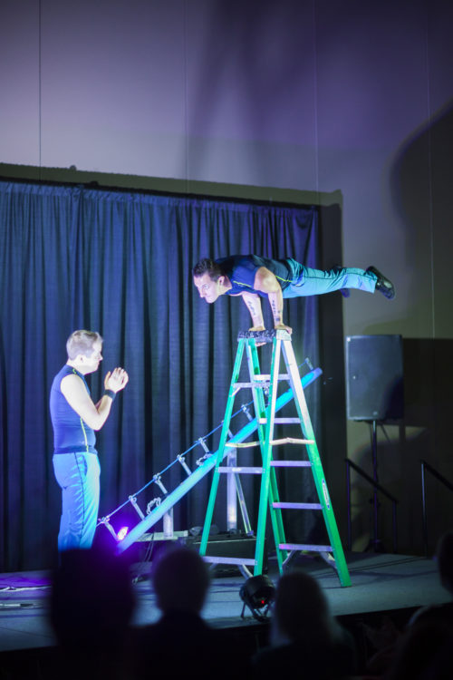 AUSTIN, TEXAS - MAY 7, 2016: Audio Body performs at the 2016 Maker Faire in Austin, Texas.